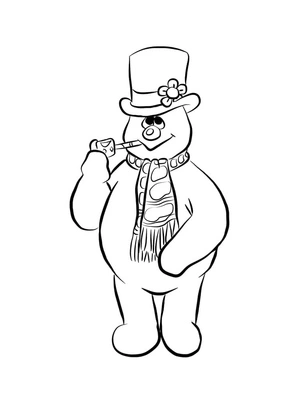 Página para Colorir Adorável Frosty, o Boneco de Neve
