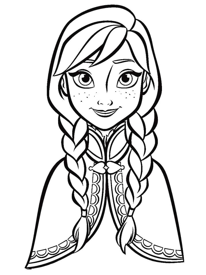 Página para Colorir Adorável Anna de Frozen