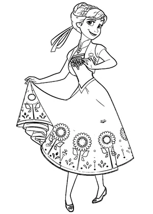 Página para Colorir Anna, a Encantadora