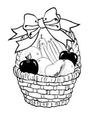 Desenho de Cesta de Frutas