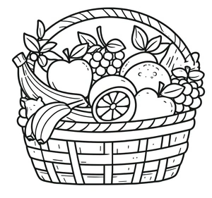 Página para Colorir Página para Colorir Cesta de Frutas