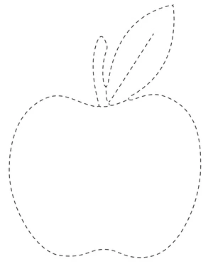 Página para Colorir Desenho Básico de Maçã