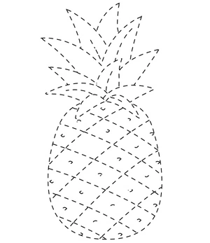 Página para Colorir Criando uma Página de Contorno de Abacaxi