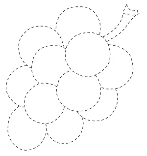 Página para Colorir Página de Atividade de Traçado de Uvas
