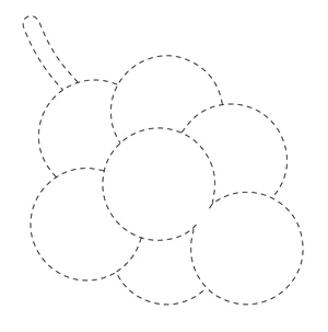 Página para Colorir Página para Colorir e Traçar Uvas para Imprimir