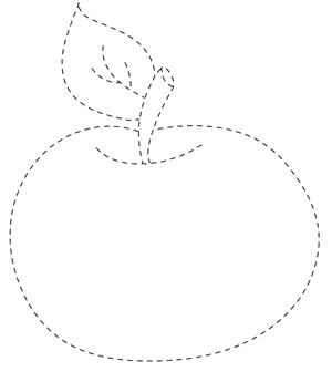 Página para Colorir Desenhando uma Maçã