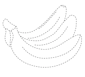 Página para Colorir Diversão com Traços: Frutas Banana