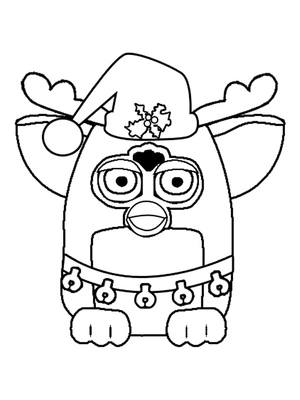 Página para Colorir Furby, a Rena