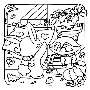 Página de Colorir Divertida Hygge para Crianças