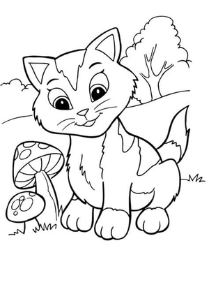 Página de Colorir Casa de Gato por Gabi