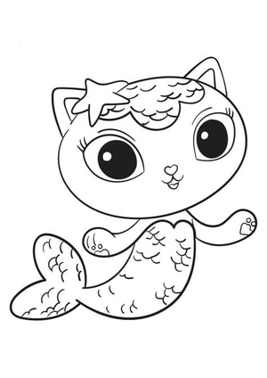 Página para Colorir O Refúgio Fofo de Gabi para Gatos