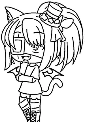 Página para Colorir Bat Girl de Gacha Life