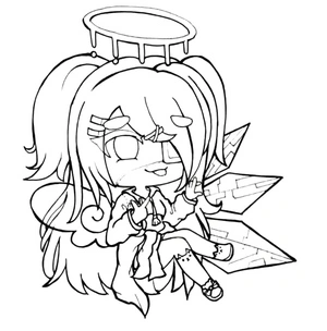 Página para Colorir Criar uma página para colorir com a personagem Angel da série Gacha Life