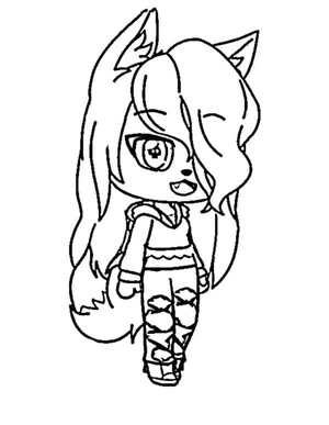 Página para Colorir Menina Fofa Gacha Life