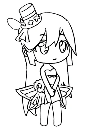 Página para Colorir Garota Doce em Gacha Life
