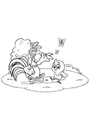 Página para Colorir Página para Colorir Galinha Pintadinha para Imprimir Grátis