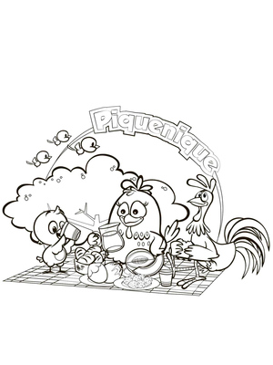 Página para Colorir Galinha Pintadinha Grátis para Imprimir