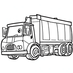 Página para Colorir O Veículo de Reciclagem