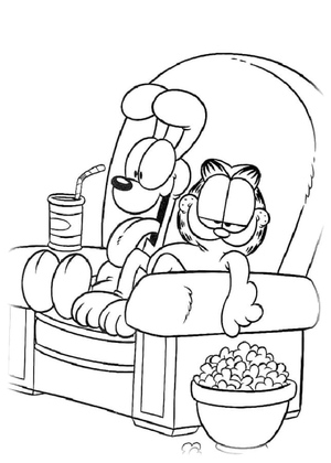 Garfield e Odie Assistindo TV