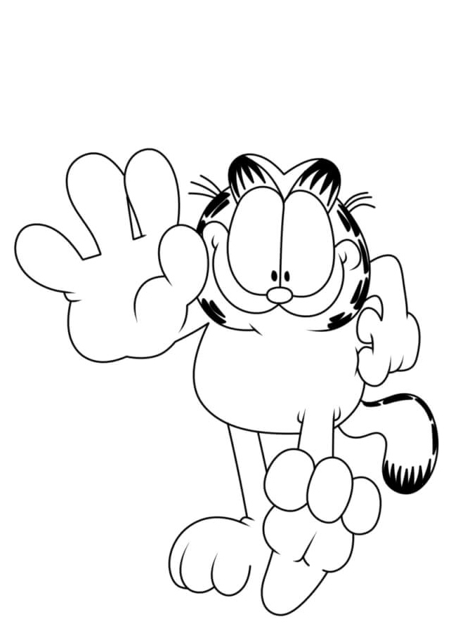 Página para Colorir Garfield Correndo