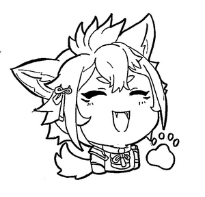 Página para Colorir Adorável Gorou de Genshin Impact