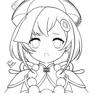 Página para Colorir: Qiqi de Genshin Impact