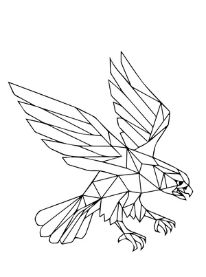 Página para Colorir Águia Geométrica