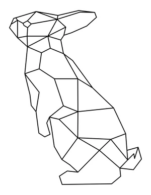 Página para Colorir Coelho Geométrico