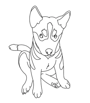 Página para Colorir Filhote de Pastor Alemão