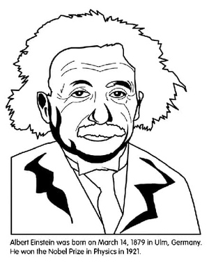 Página para Colorir Albert Einstein