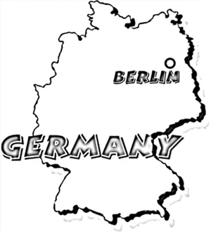 Página para Colorir Mapa da Alemanha