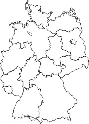 Página para Colorir do Mapa da Alemanha para Imprimir