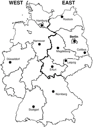 Página para Colorir Mapa Imprimível da Alemanha