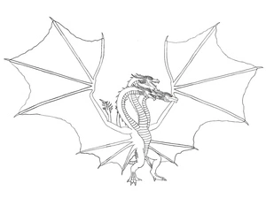 Página para Colorir Ghidorah Incrível