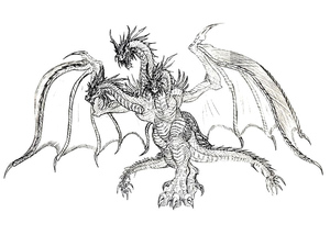 Página para Colorir do Rei Ghidorah