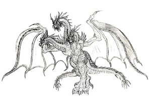 Página para Colorir Página para Colorir do Rei Ghidorah