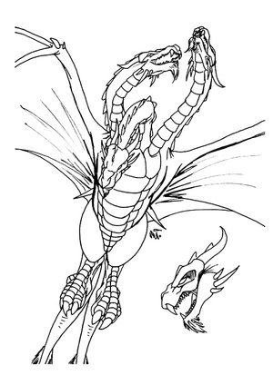 Página para Colorir Dragão Voador