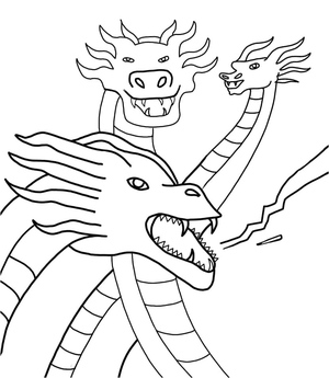 Página para Colorir Ghidorah Grátis para Imprimir