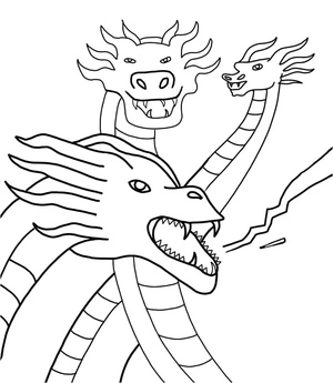 Página para Colorir Página para Colorir Ghidorah Grátis para Imprimir