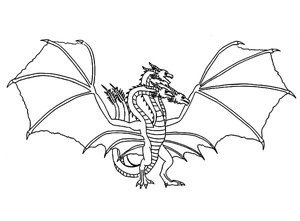 Página para Colorir Página para Colorir do Ghidorah para Imprimir