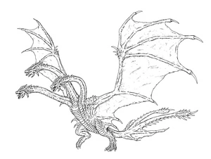 Página para Colorir Página para Colorir do Ghidorah
