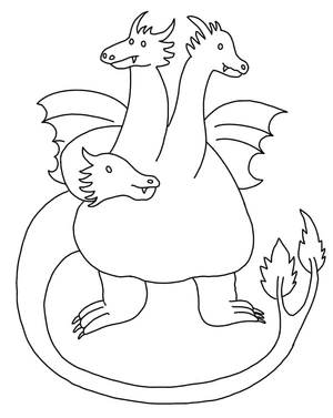 Página para Colorir Ghidorah Simplificado