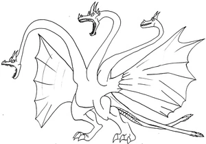 Página para Colorir Ghidorah Liberado