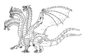 Página para Colorir Rei Ghidorah, o Gigante
