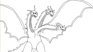 Página para Colorir do Ghidorah para Imprimir