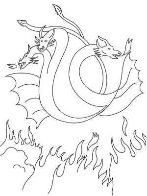 Página para Colorir Ghidorah Simples