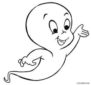 Página para Colorir Fantasma Amigável
