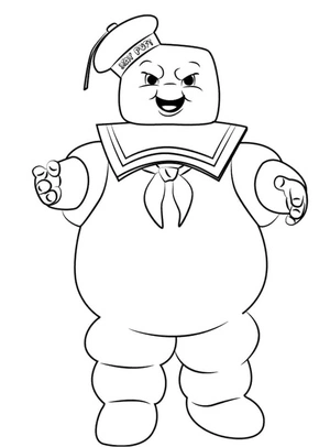 Página para Colorir Homem Marshmallow Stay Puft Bravo - Personagem Marshmallow Furioso