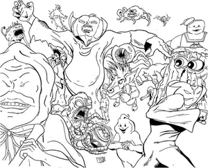 Página para Colorir Caça-Fantasmas do Mal