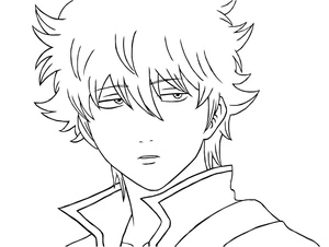 Página para Colorir Gintoki Sakata de Gintama